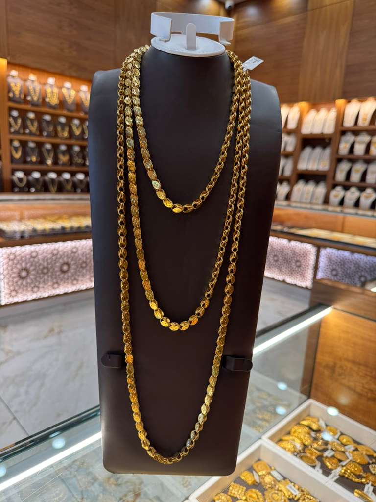 21K Gold Long Necklace - SW30493 | Yasini